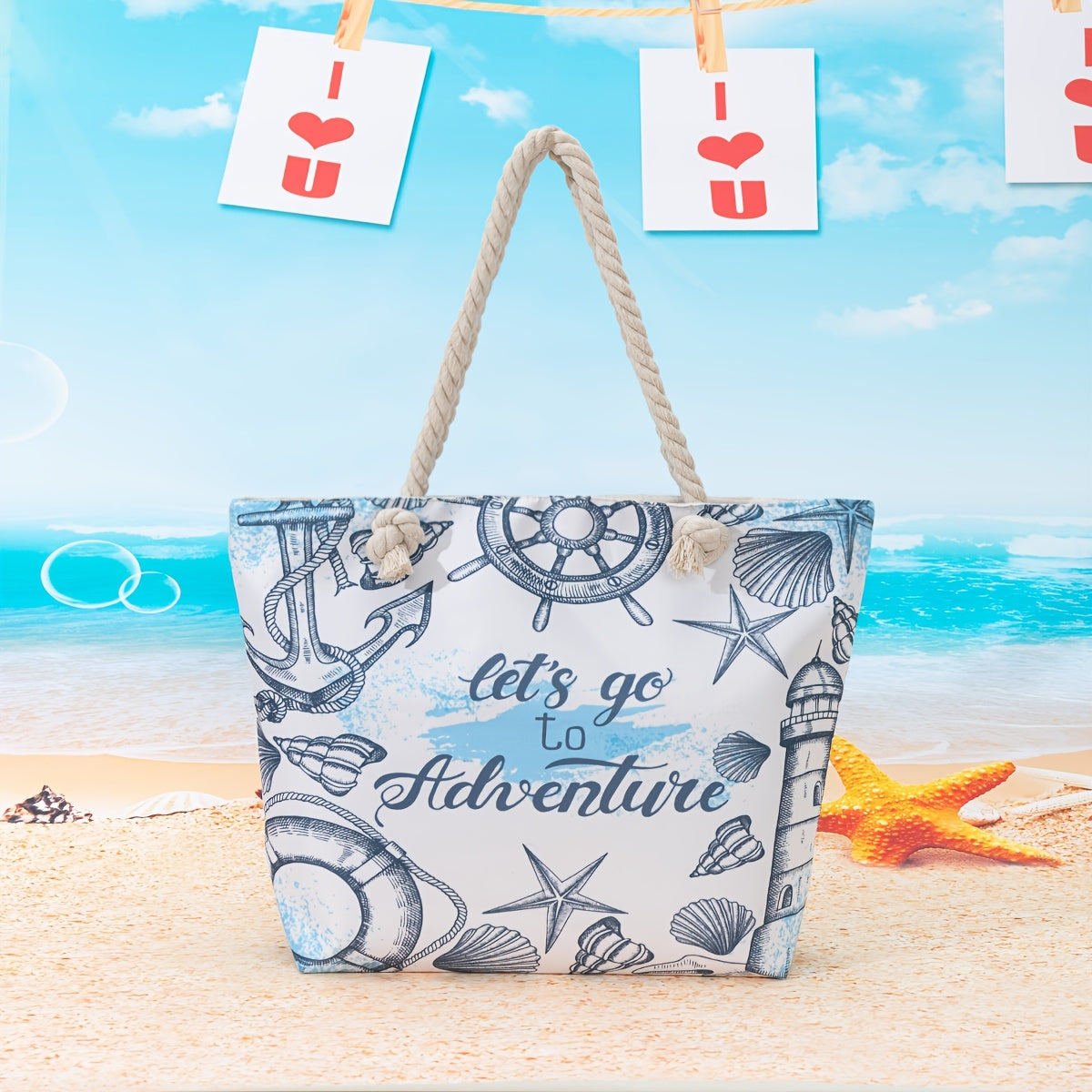 Amara | Blue Mandala Print Tote Bag – Casual Rope Handle Shoulder Bag TARHUS Shoulder Bag