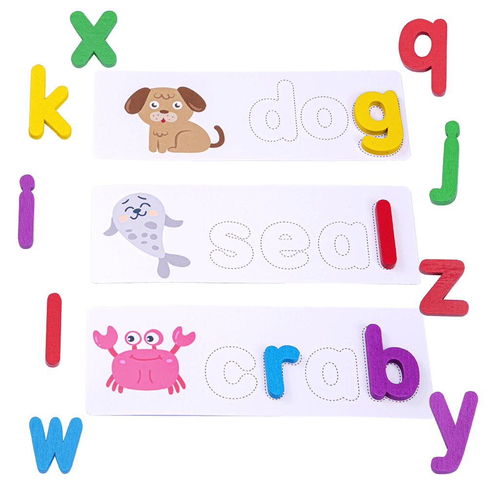 Kids' Spelling Game - Wooden Letters & Word Cards - TARHUS