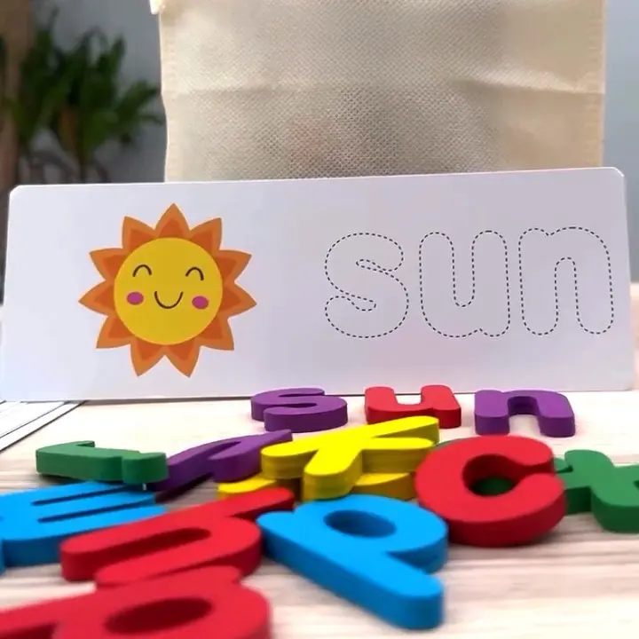 Kids' Spelling Game - Wooden Letters & Word Cards - TARHUS