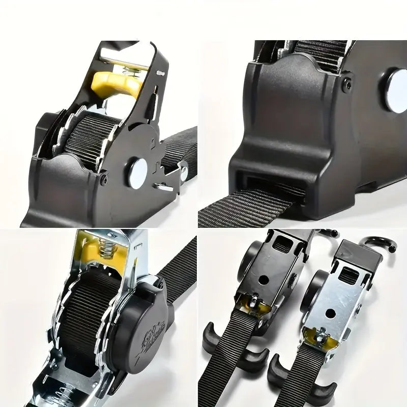 Heavy-Duty Retractable Cargo Strap – 3m+ Auto Take-Up Tie Down Strap for Towing, Camping & Car Racks | No Assembly, Fast Release - TARHUS