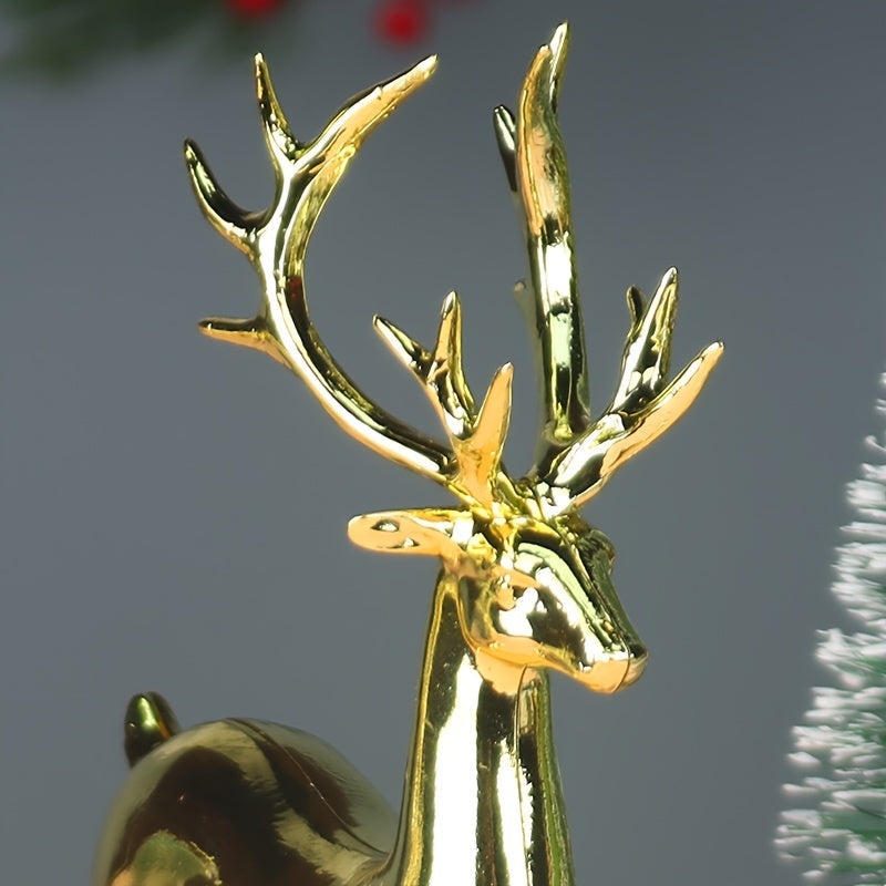 Pair of Golden Reindeer Statues – Elegant Holiday & Year-Round Decor | LuxeDeer TARHUS