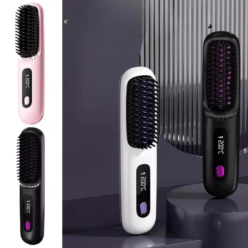 Cordless Hair Straightener Brush - TARHUS
