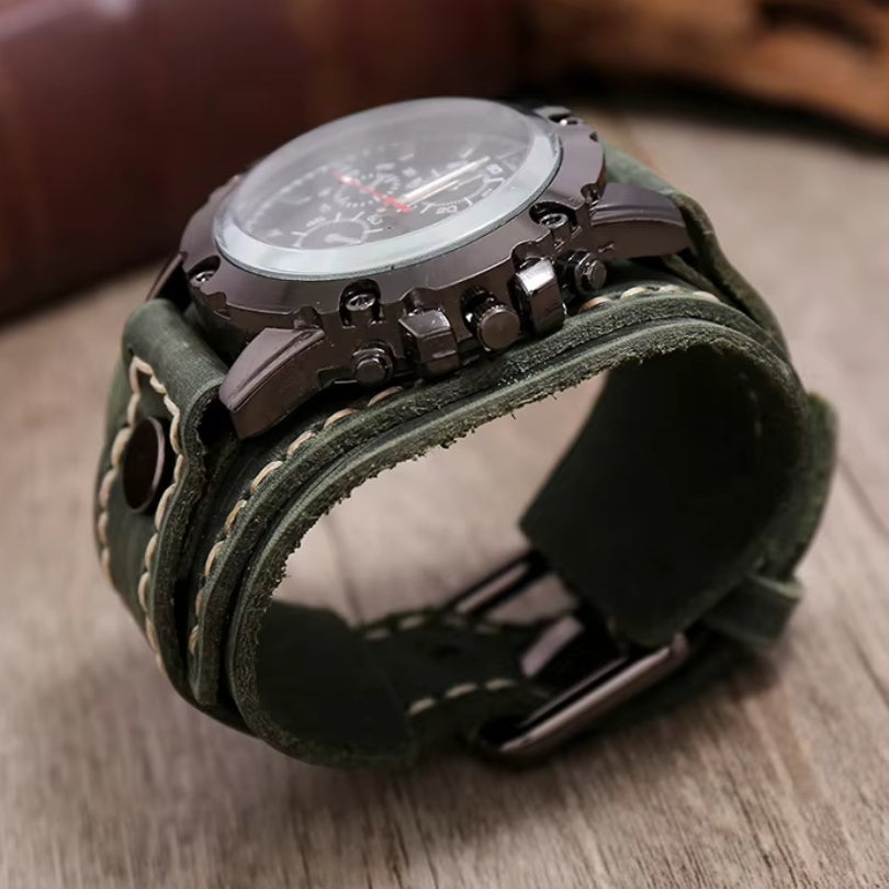 Men’s Cavalier Leather Watch | Vintage Style – Handcrafted Cowhide Strap TARHUS Accessories