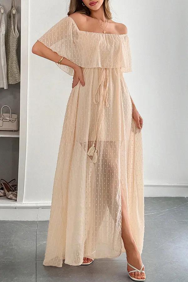 Fashion Bandeau Solid Color Maxi Dress - TARHUS