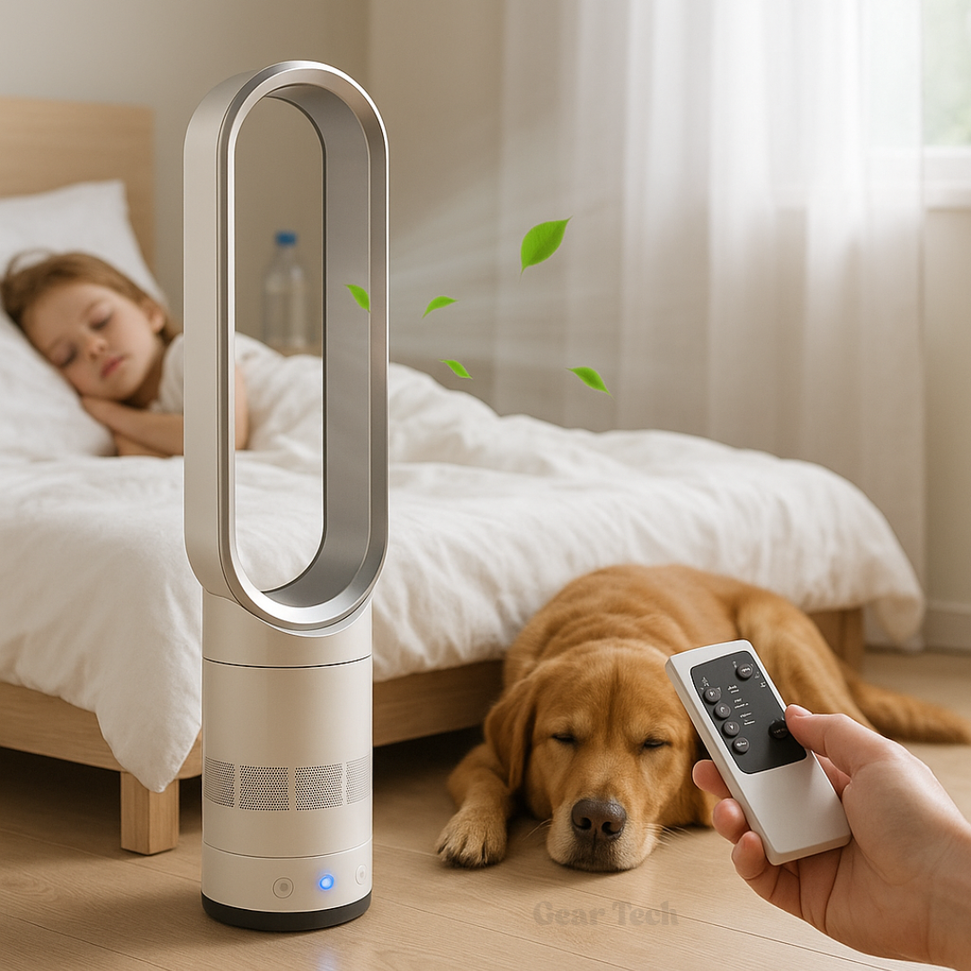 Bladeless Tower Fan with Remote Control - Quiet Air Circulator for Home & Office TARHUS