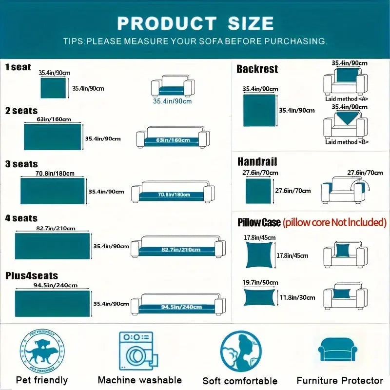 Luxury Plush Non-Slip Sofa Cover – Breathable Pet-Friendly Couch Protector - TARHUS