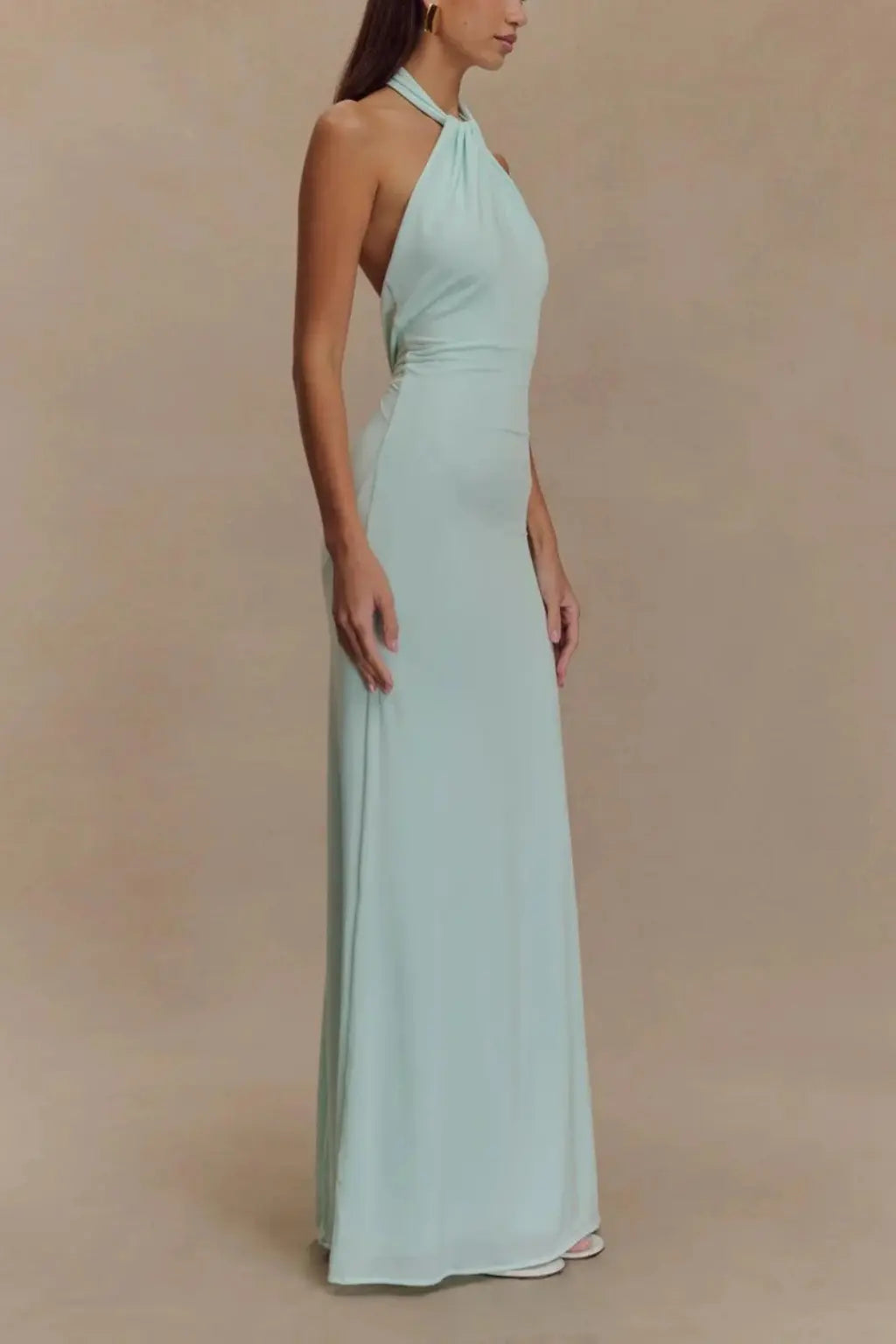 Celeste | Women Halter Neck Twisted Knot Open Back Bodycon Wedding Guest Maxi Dress TARHUS Maxi Dress