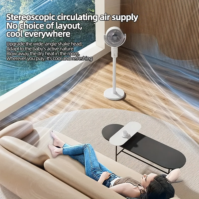 Adjustable high and low fans, equipped with built-in aromatherapy box, mosquito proof, 5-speed, Type-C charging port, lithium battery power supply, remote control, air circulation device, modern fan USB charging port TARHUS