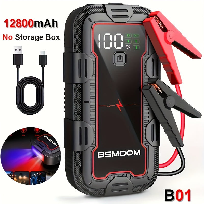 PowerSpark™ 12V Lithium Car Jump Starter – 26800mAh Battery Booster Pack with LED Flashlight & LCD Display - TARHUS