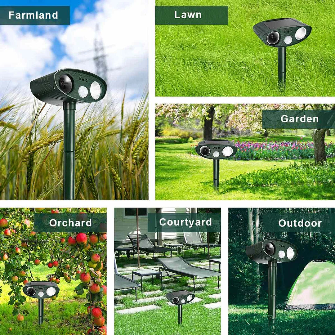 Solar-Powered Ultrasonic Deer Repeller - Effective Deer Deterrent for Gardens & Yards in 48 Hours - TARHUS