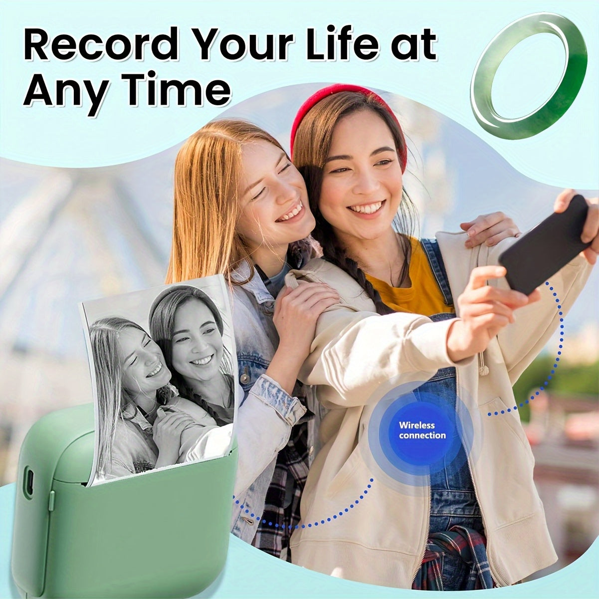 Portable Thermal Printer - Instant Print, Compatible with iOS/Android Devices for Photos, Labels, Notes & More - Ideal for Thanksgiving, Christmas, Halloween Gifts & Study Sessions Diary, Exam Papers, Wireless Connectivity, USB Rechargeable, Monochrome Ou TARHUS