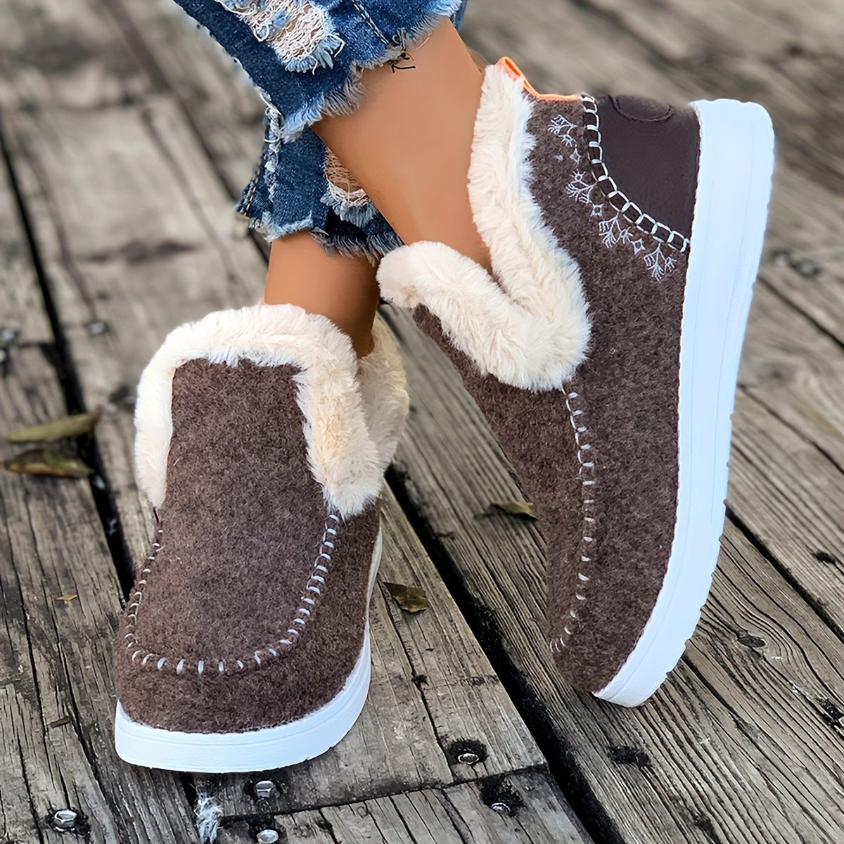 Women’s Fleece-Lined Winter Slippers – Soft Shoes