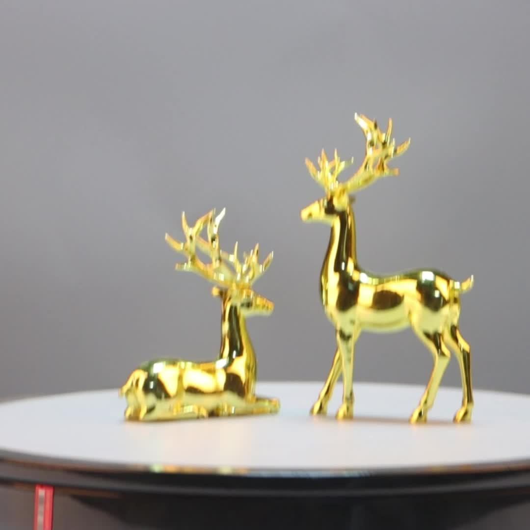 Pair of Golden Reindeer Statues – Elegant Holiday & Year-Round Decor | LuxeDeer TARHUS