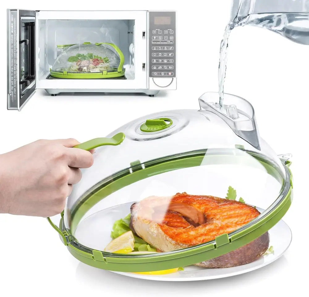 SteamGuard | Microwave Food Cover with Built-In Steamer & Splatter Shield TARHUS Kitchen Accessories