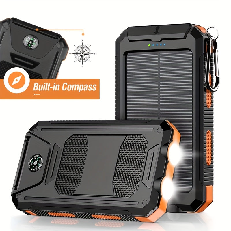 Portable Solar Power Bank with Dual USB Ports & LED Flashlight TARHUS
