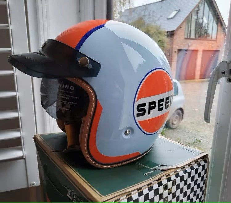 The Street King | Vintage Open Face Helmet – DOT & ECE Approved TARHUS Motorcycle & Bicycle