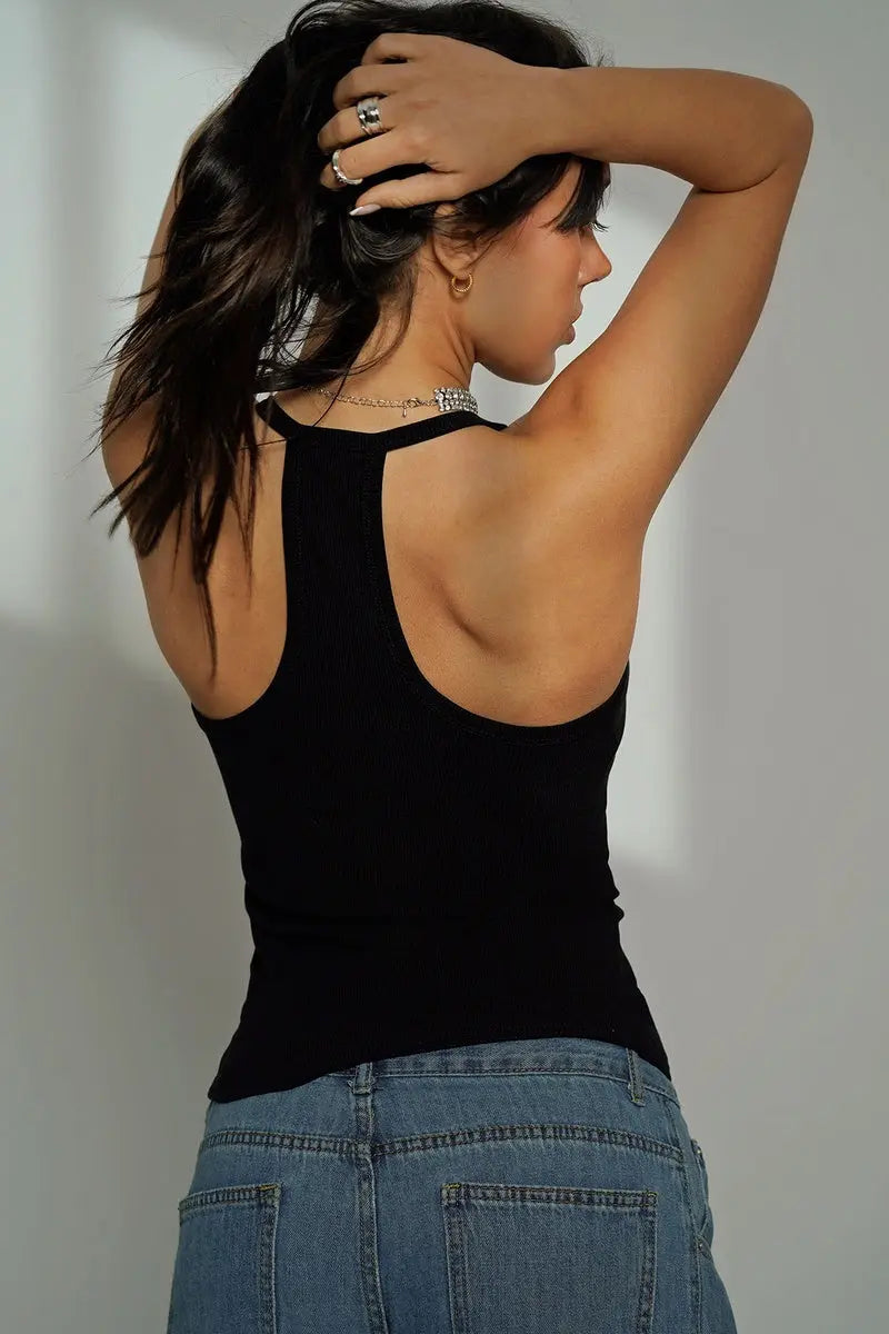 Deep V-Neck Tank Top - TARHUS