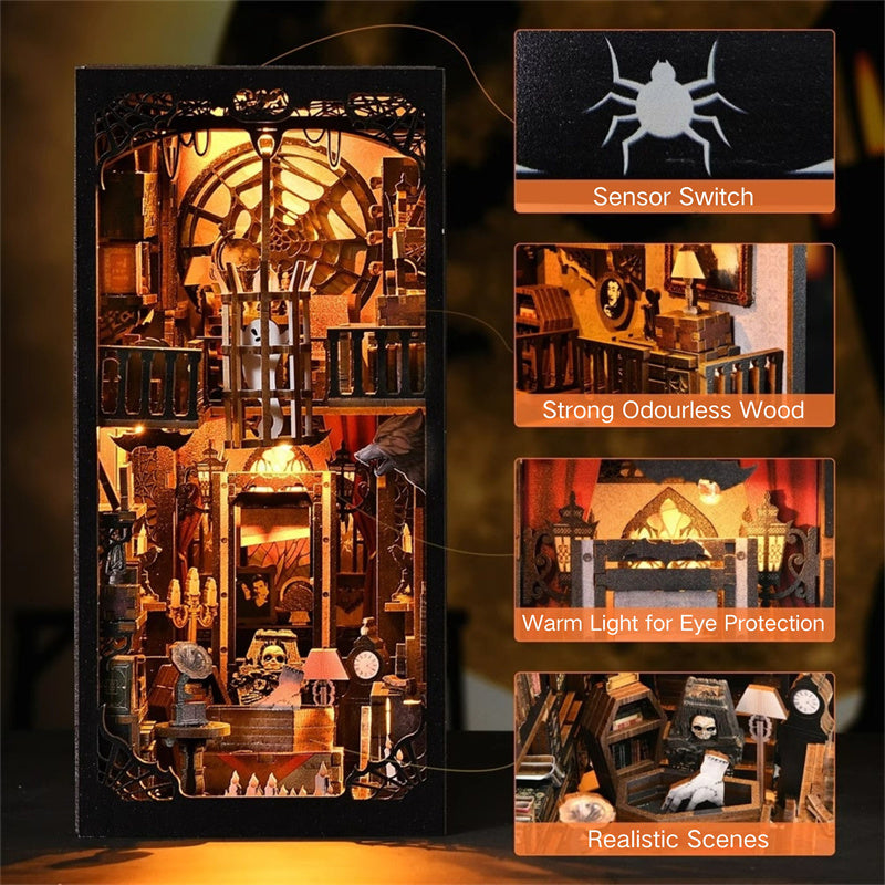 Dark Family - Book Nook Kit, DIY 3D Wooden Puzzle