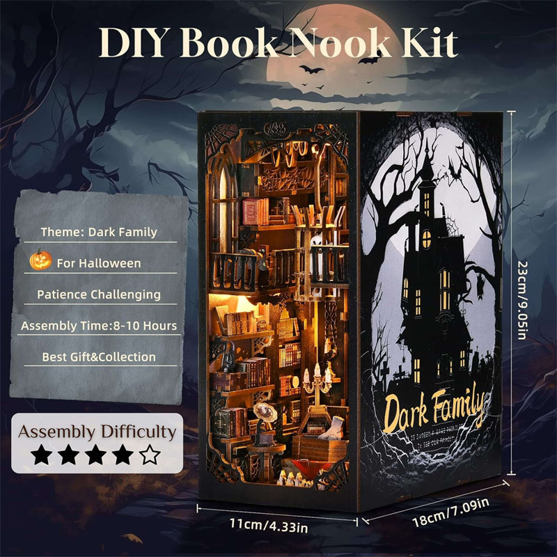 Dark Family - Book Nook Kit, DIY 3D Wooden Puzzle
