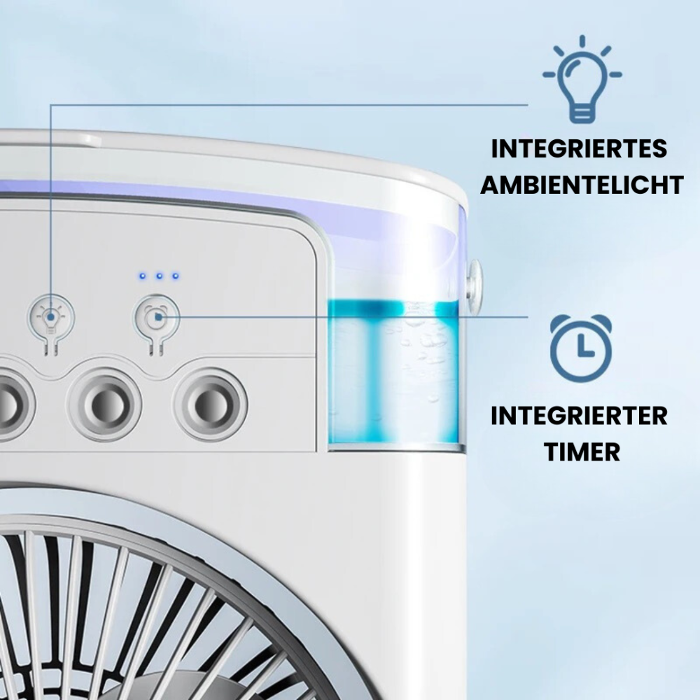 Aerosa | Compact Air Cooler – Portable Mini Fan with LED Light & USB Power