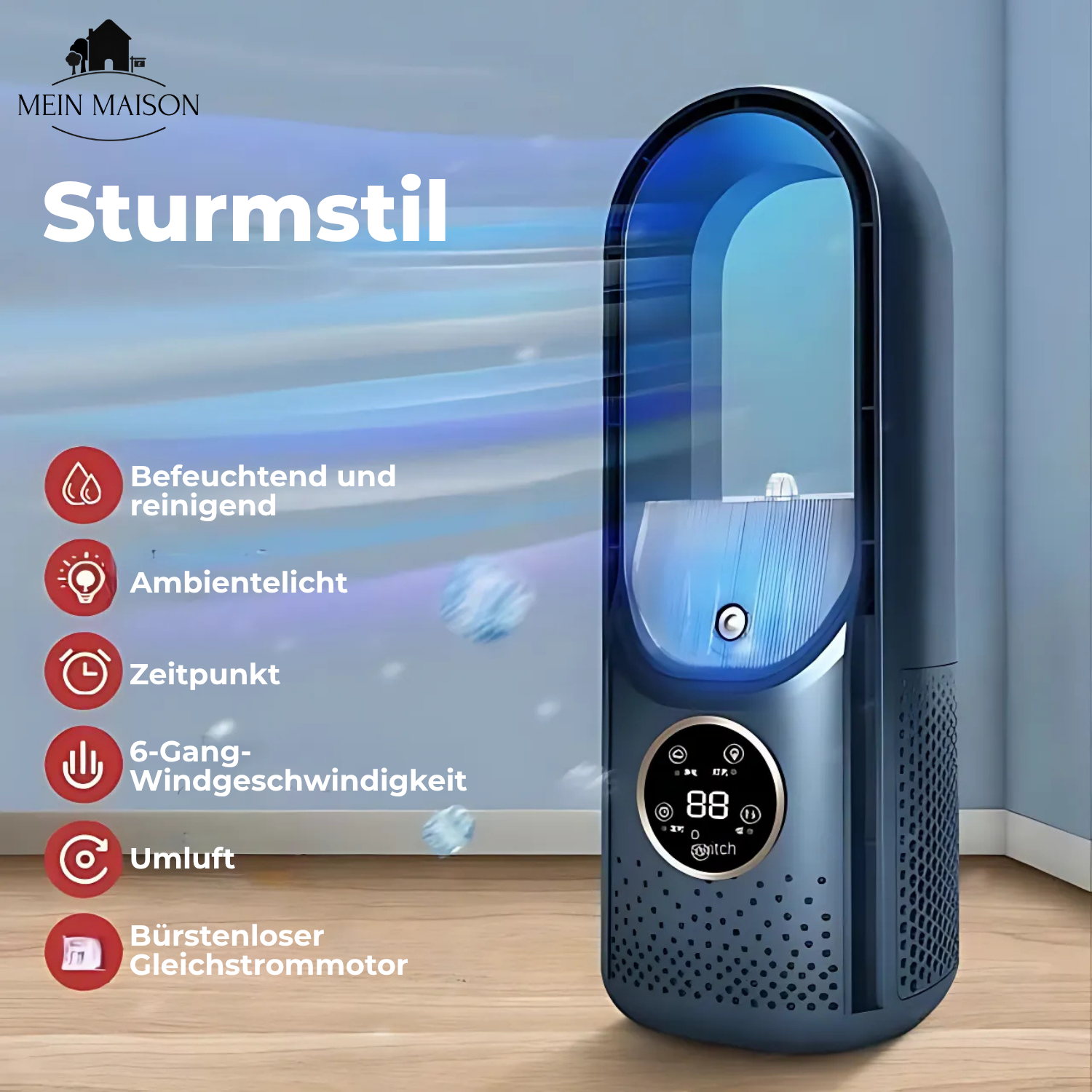 Airevo | Bladeless 3-in-1 Air Cooler & Humidifier – USB Rechargeable Fan