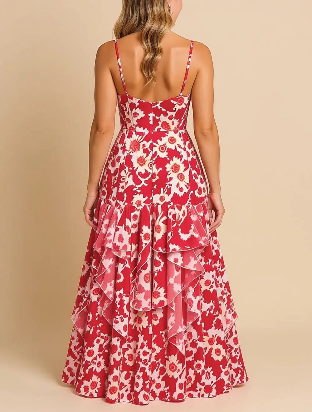 Alessia's Maxi Dress with Cascading Ruffle Skirt - TARHUS