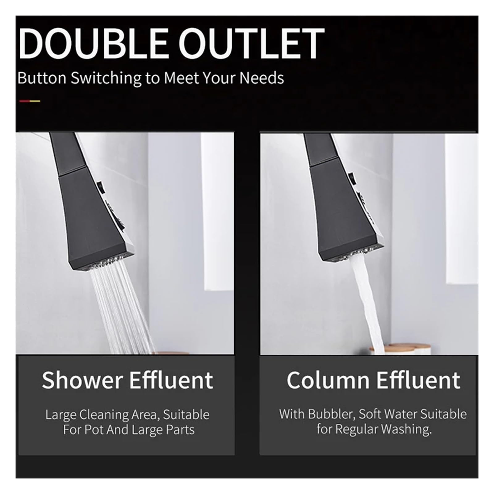 360° Swivel Pull-Out Kitchen Faucet In Black