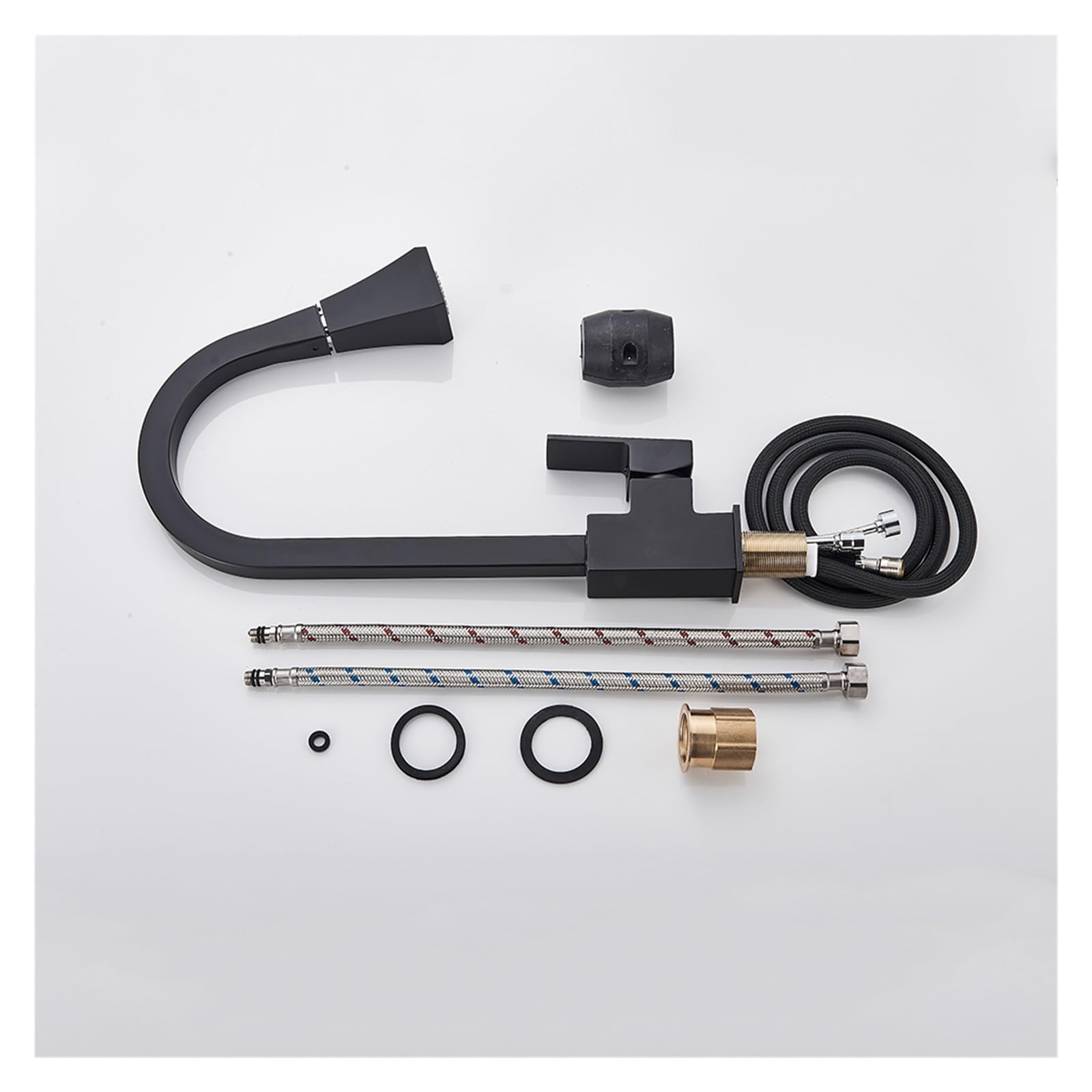360° Swivel Pull-Out Kitchen Faucet In Black