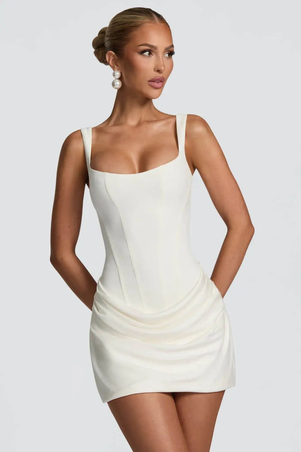 Bodycon Mini Dress – Corset Bodice, Ruched Hem for Women TARHUS SS - Womens - Mini Dress