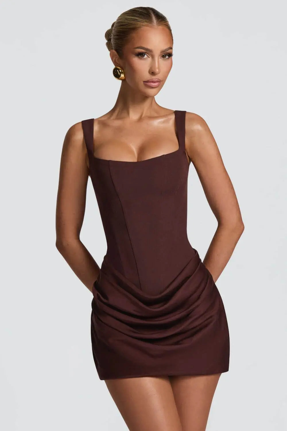Bodycon Mini Dress – Corset Bodice, Ruched Hem for Women TARHUS SS - Womens - Mini Dress