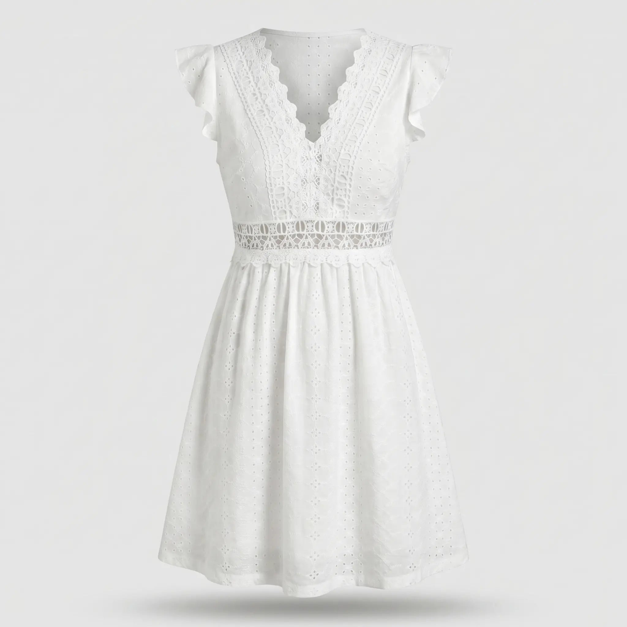 Broderie Anglaise Cotton Lilac Summer Dress for Women TARHUS SS - Womens - Mini Dress