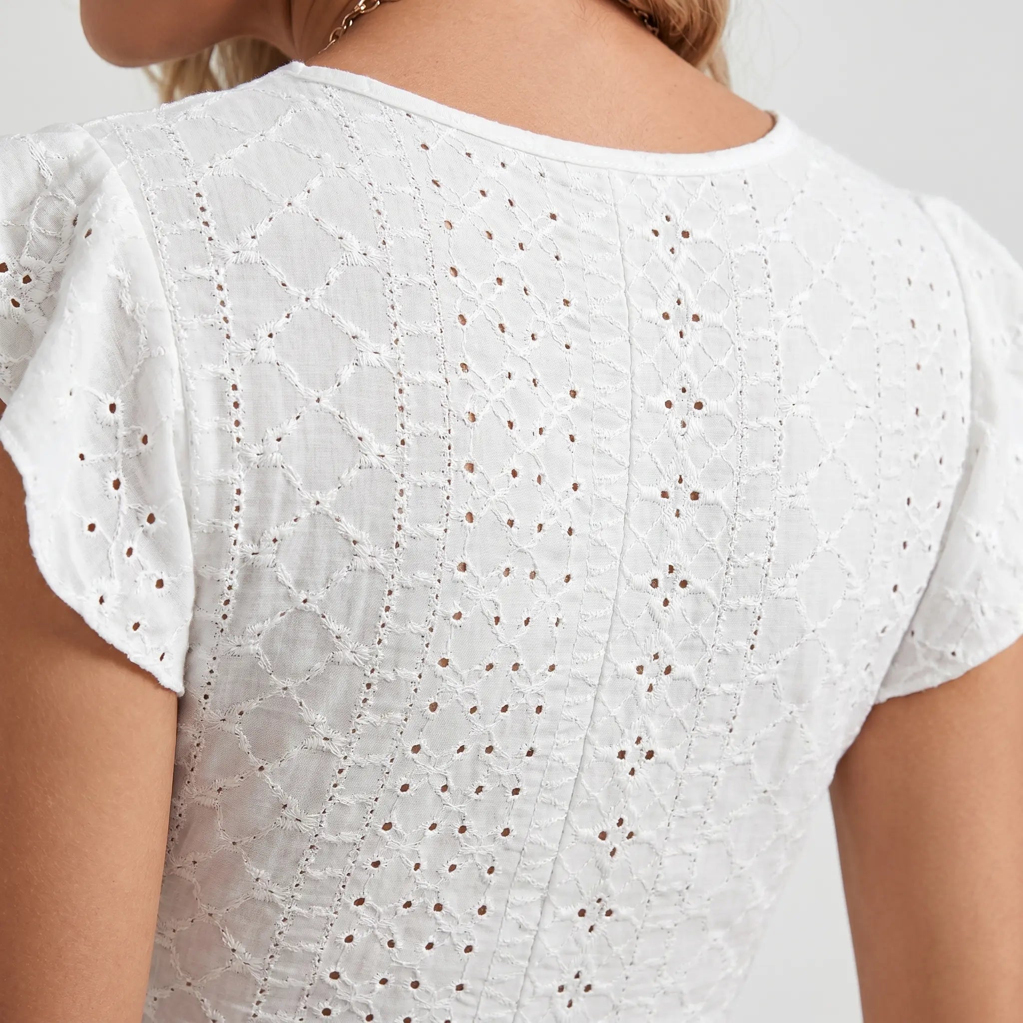 Broderie Anglaise Cotton Lilac Summer Dress for Women TARHUS SS - Womens - Mini Dress