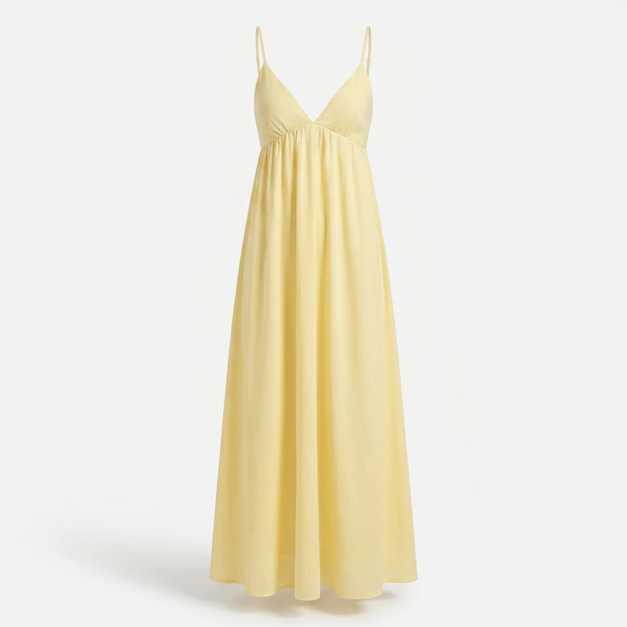 Butter Yellow Summer Cotton Maxi Dress for Women TARHUS SS - Womens - Maxi Dress