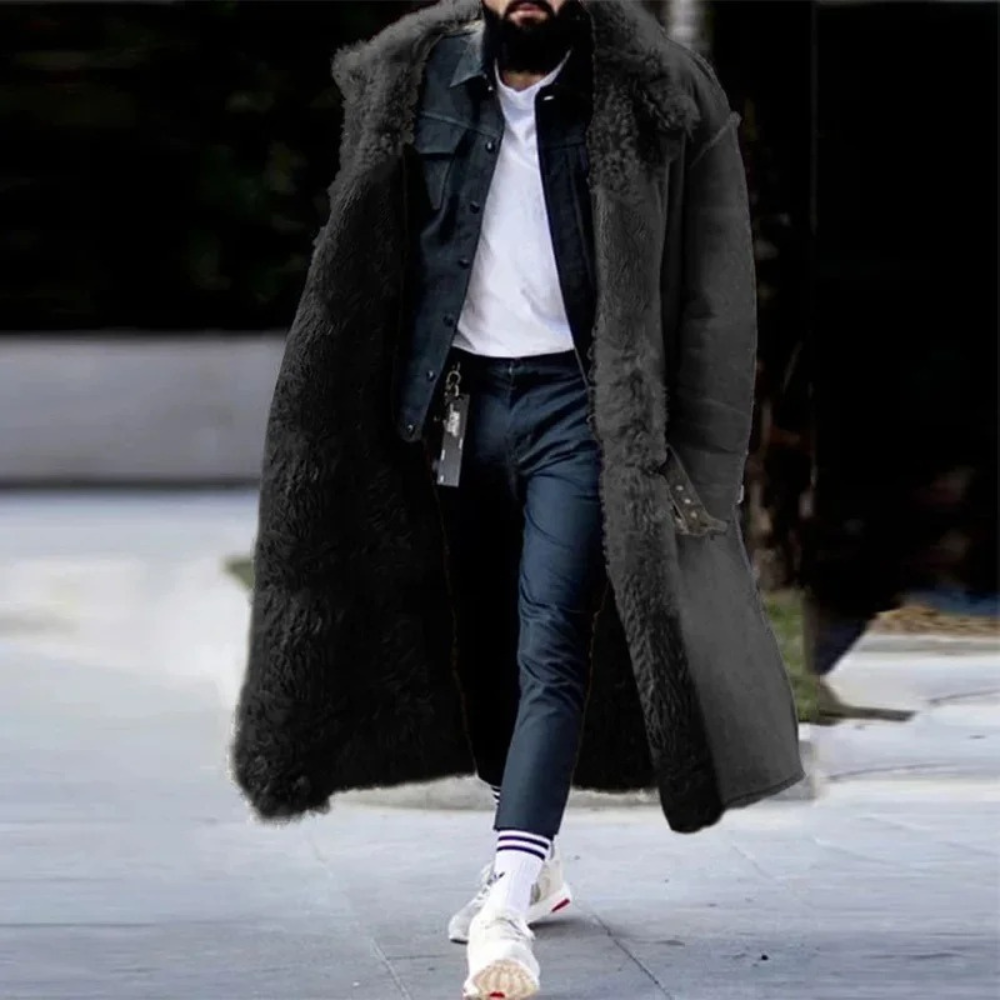 Arlo - Men’s Long Faux Fur Coat – Winter Jacket - TARHUS