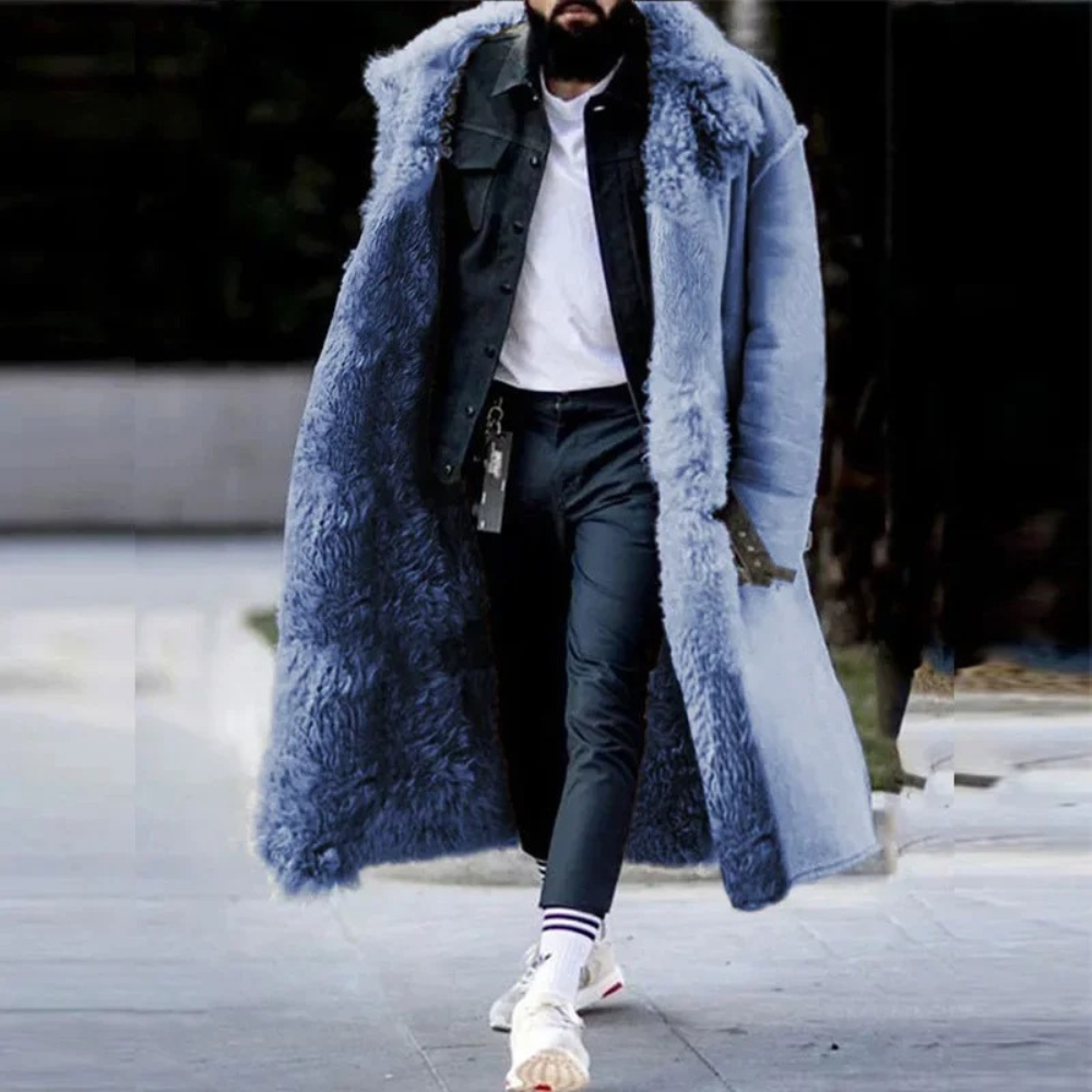 Arlo - Men’s Long Faux Fur Coat – Winter Jacket - TARHUS