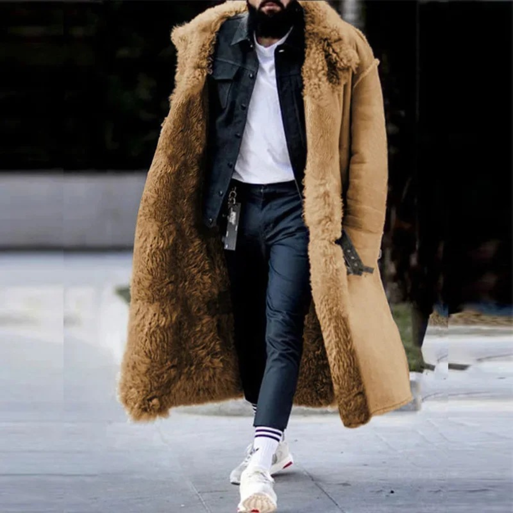 Arlo - Men’s Long Faux Fur Coat – Winter Jacket - TARHUS