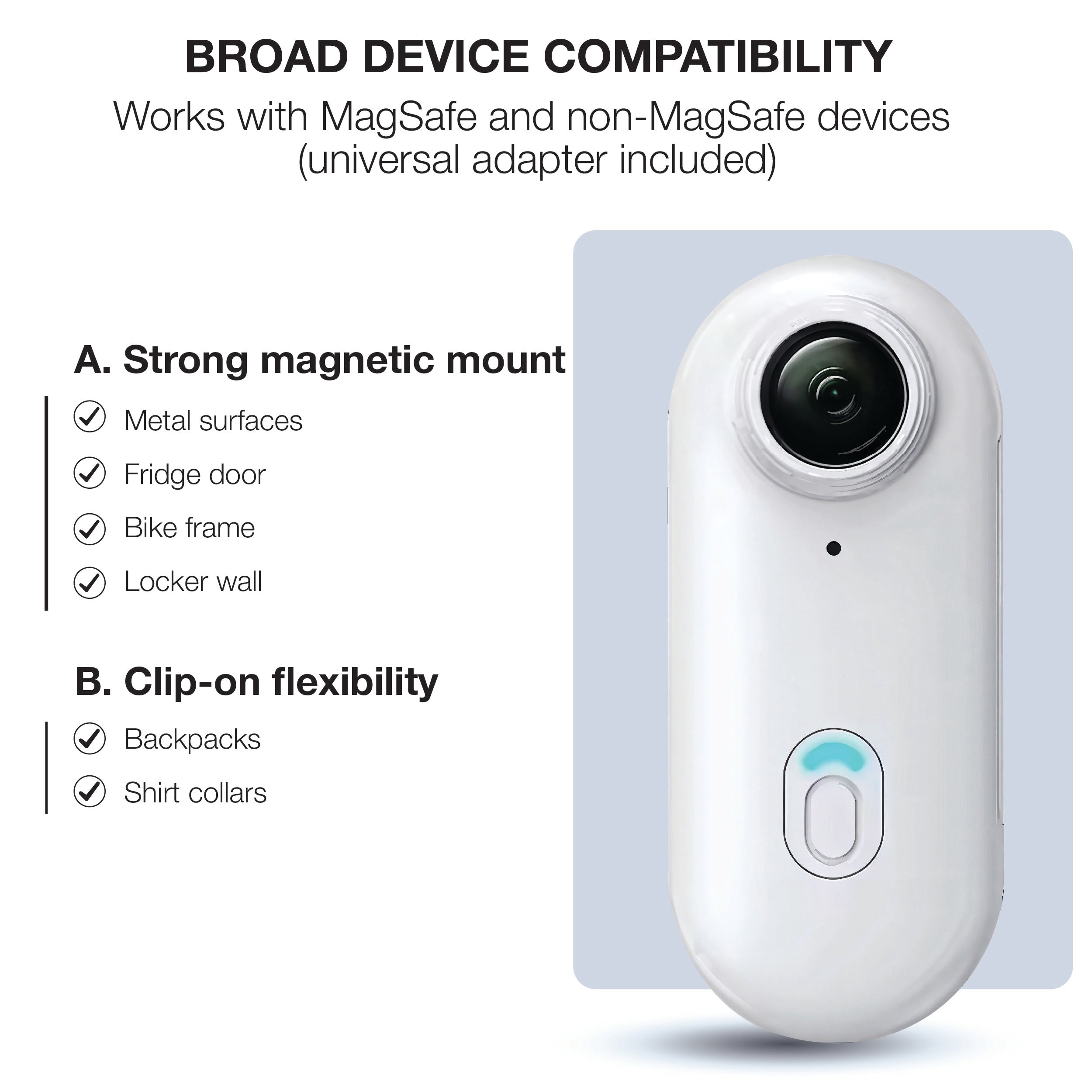 SnapCam GO 4K Wearable Action Camera – Hands-Free POV Video Recorder with Clip-On Mount | Ultra-Compact, Lightweight, Waterproof TARHUS