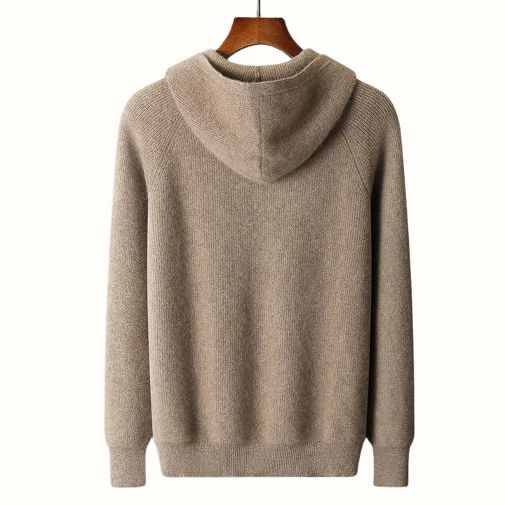 Fabian | Men’s Cashmere Zipper Vest with Hood – Luxury Knit Hoodie TARHUS