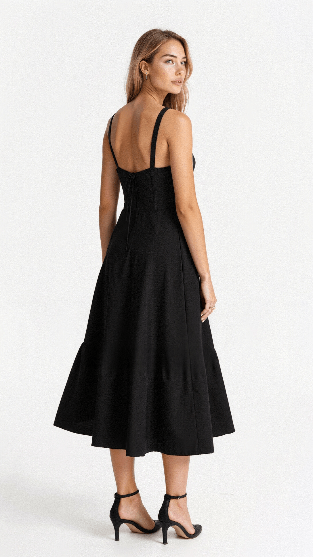 Charlotte's Midi Dress with Sweetheart Neckline and Floral Pattern - TARHUS