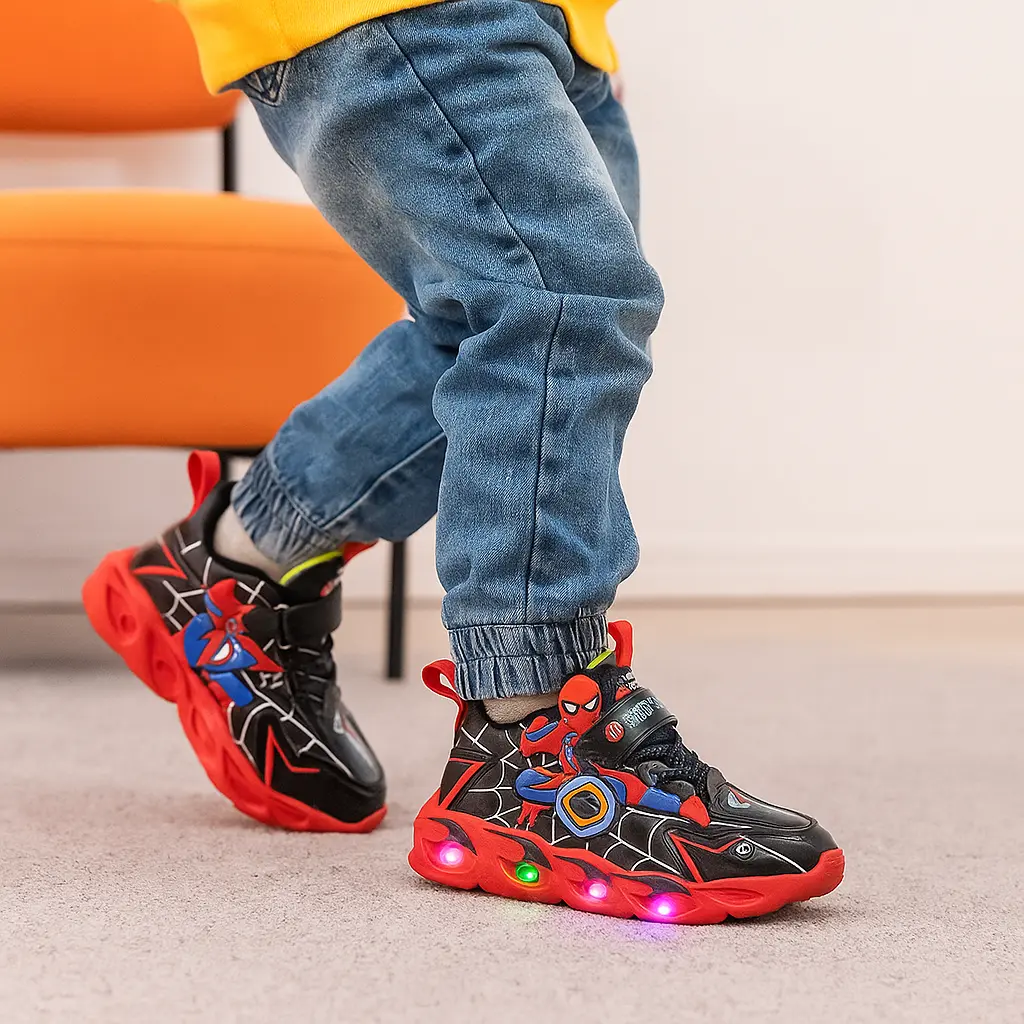 Spiderman Disney LED Sneakers for Boys – Shoes for Kids - TARHUS