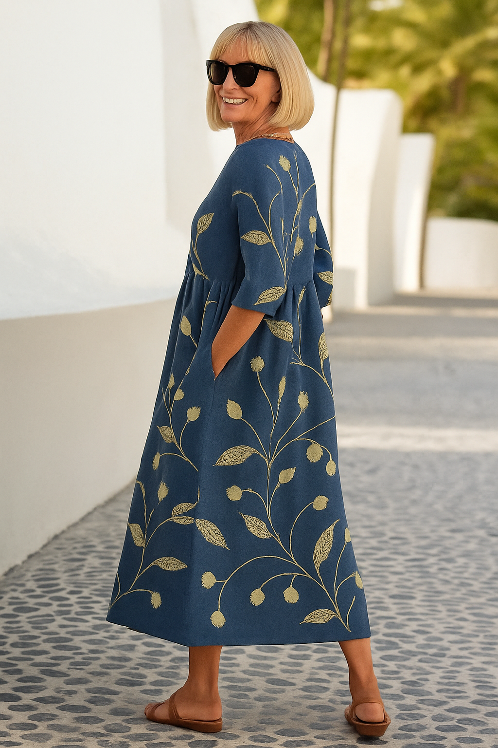 Agnes | Elegant Floral Midi Dress TARHUS