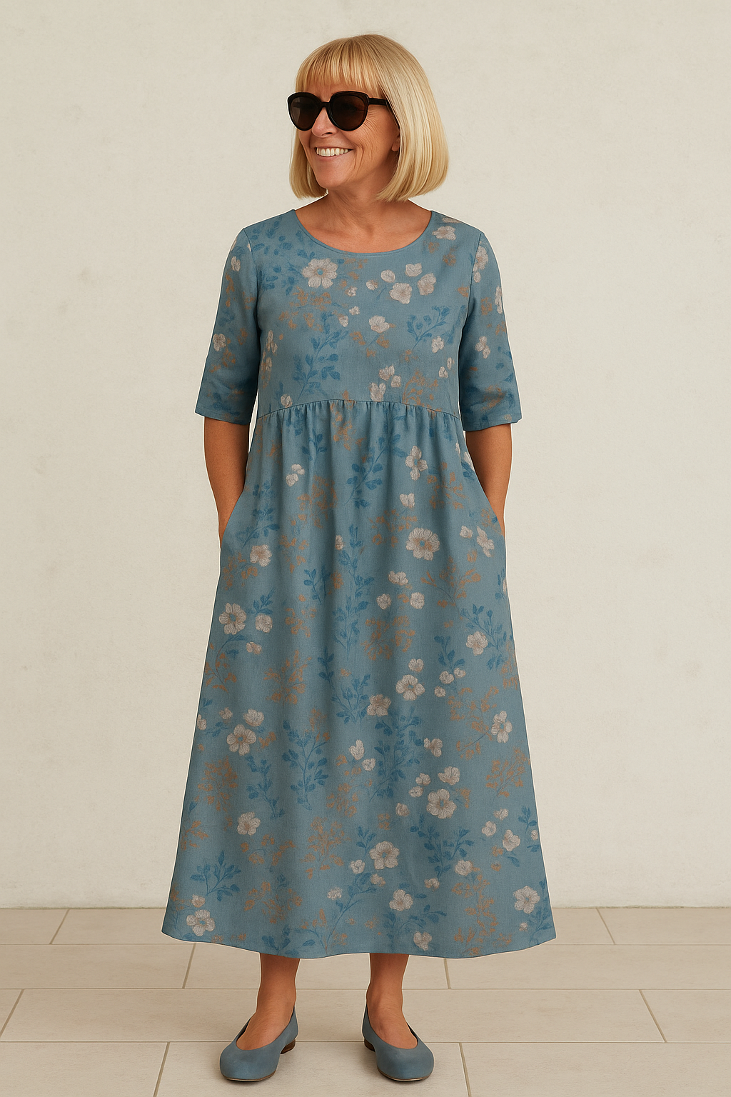 Agnes | Elegant Floral Midi Dress TARHUS