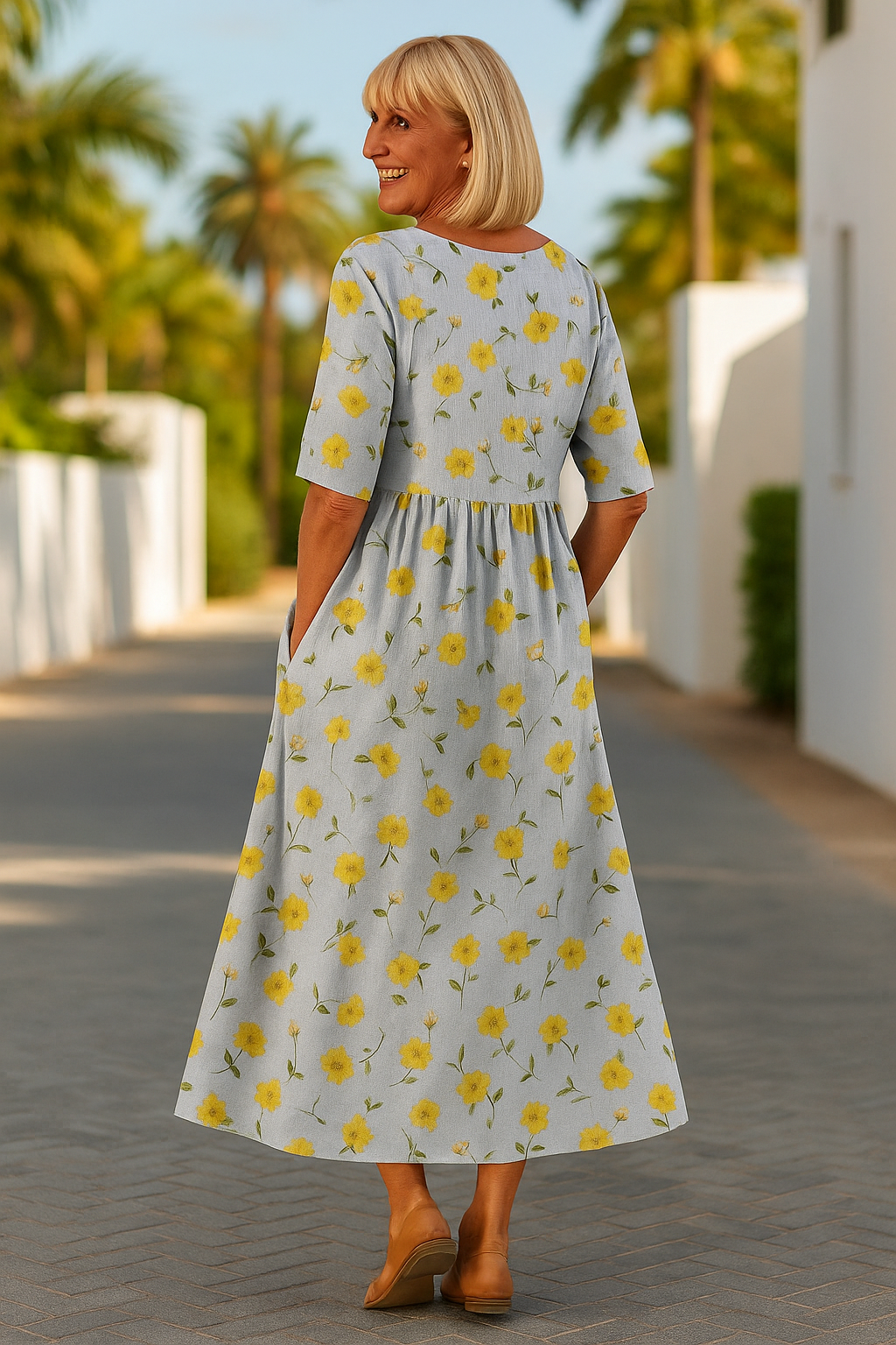 Agnes | Elegant Floral Midi Dress TARHUS