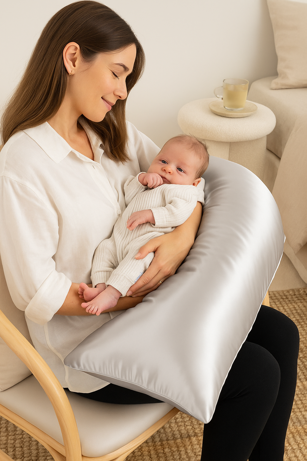 Silk-Filled Boomerang Pillow - Ergonomic Luxury Sleep Pillow TARHUS silk filled boomerang pillow