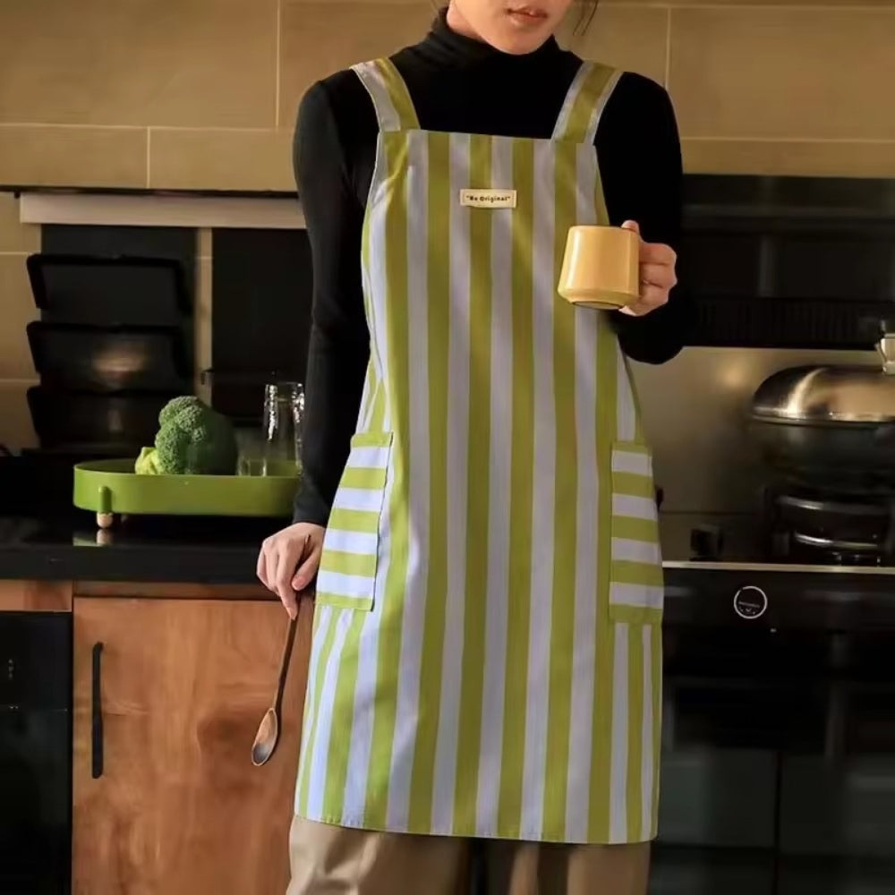 Classic Striped Kitchen Cooking Apron for Men & Women