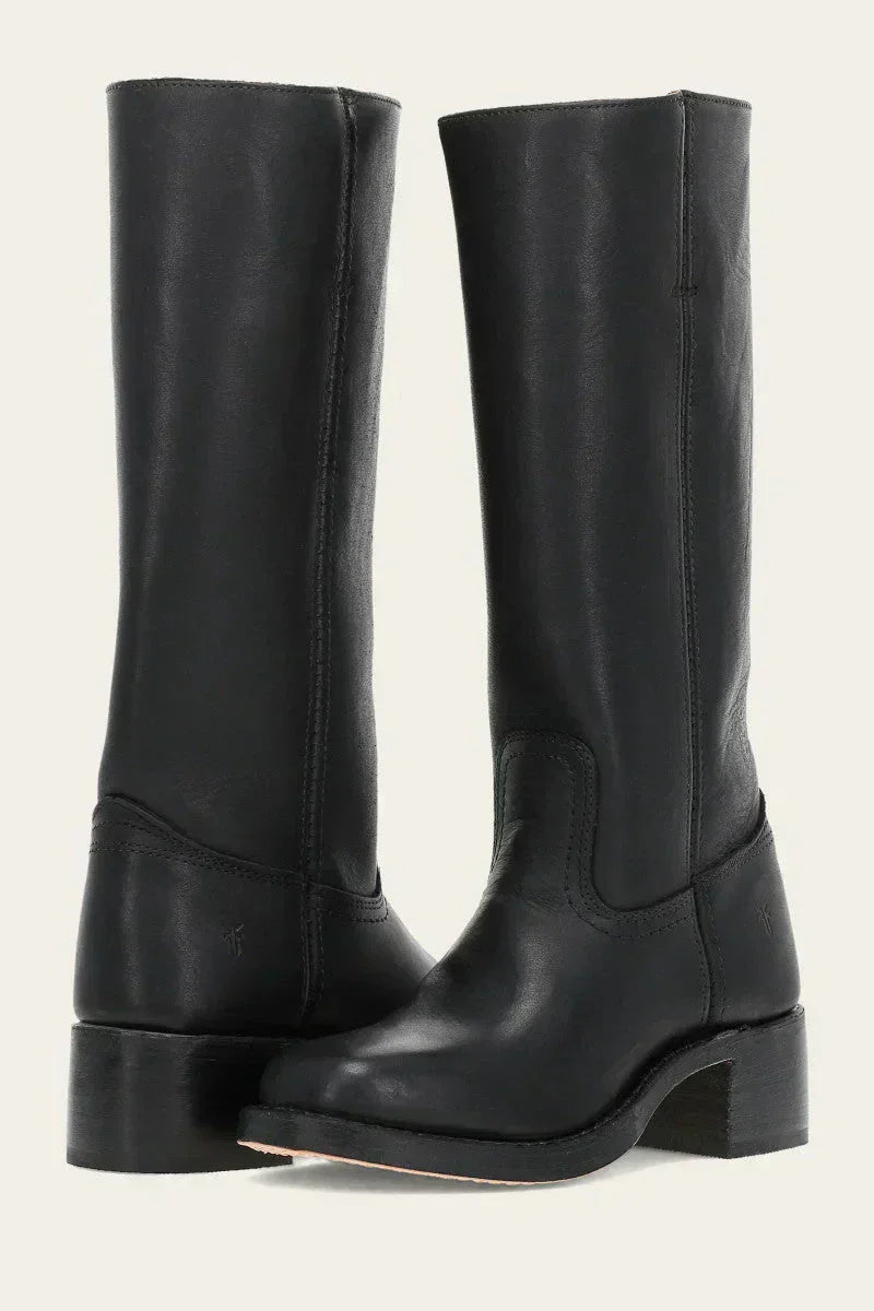 Aurelia | Women’s Leather Boots – Classic Block Heel Handcrafted Design