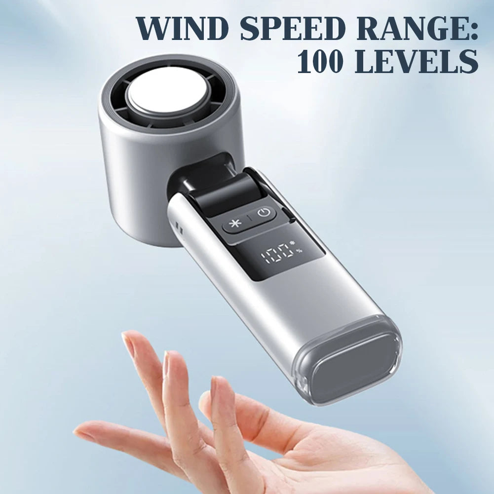 Cooliox | Mini Hand Fan – Foldable USB Design with 100 Speeds & Display