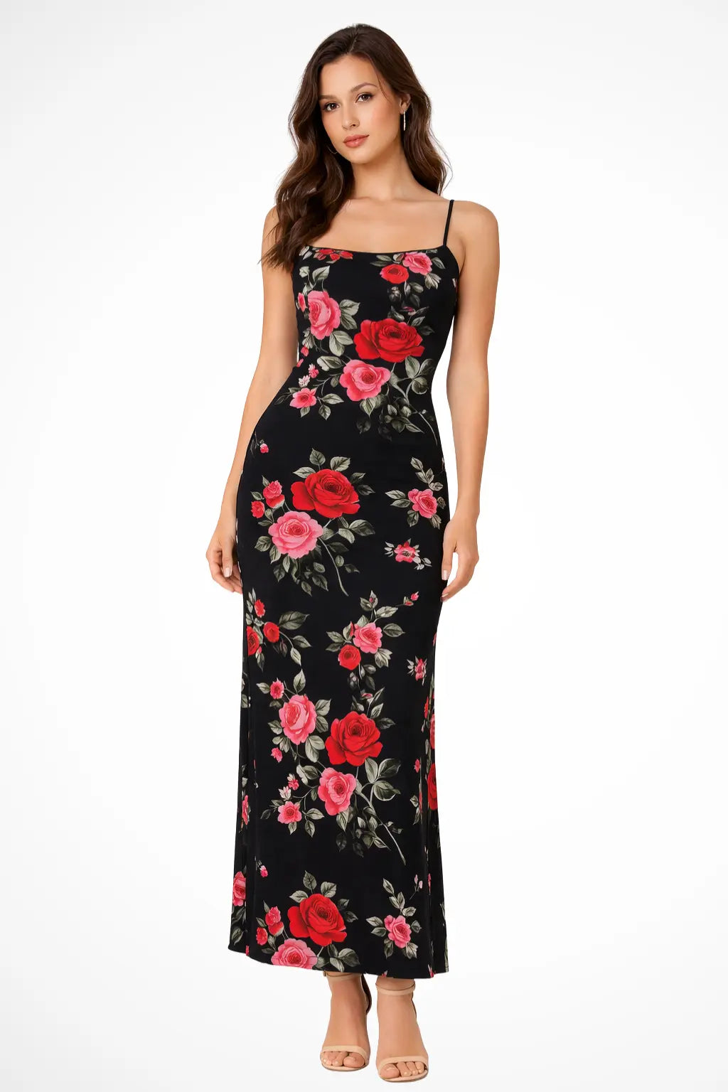 Elara | Women Floral Spaghetti Strap Maxi Summer Wedding Dress TARHUS