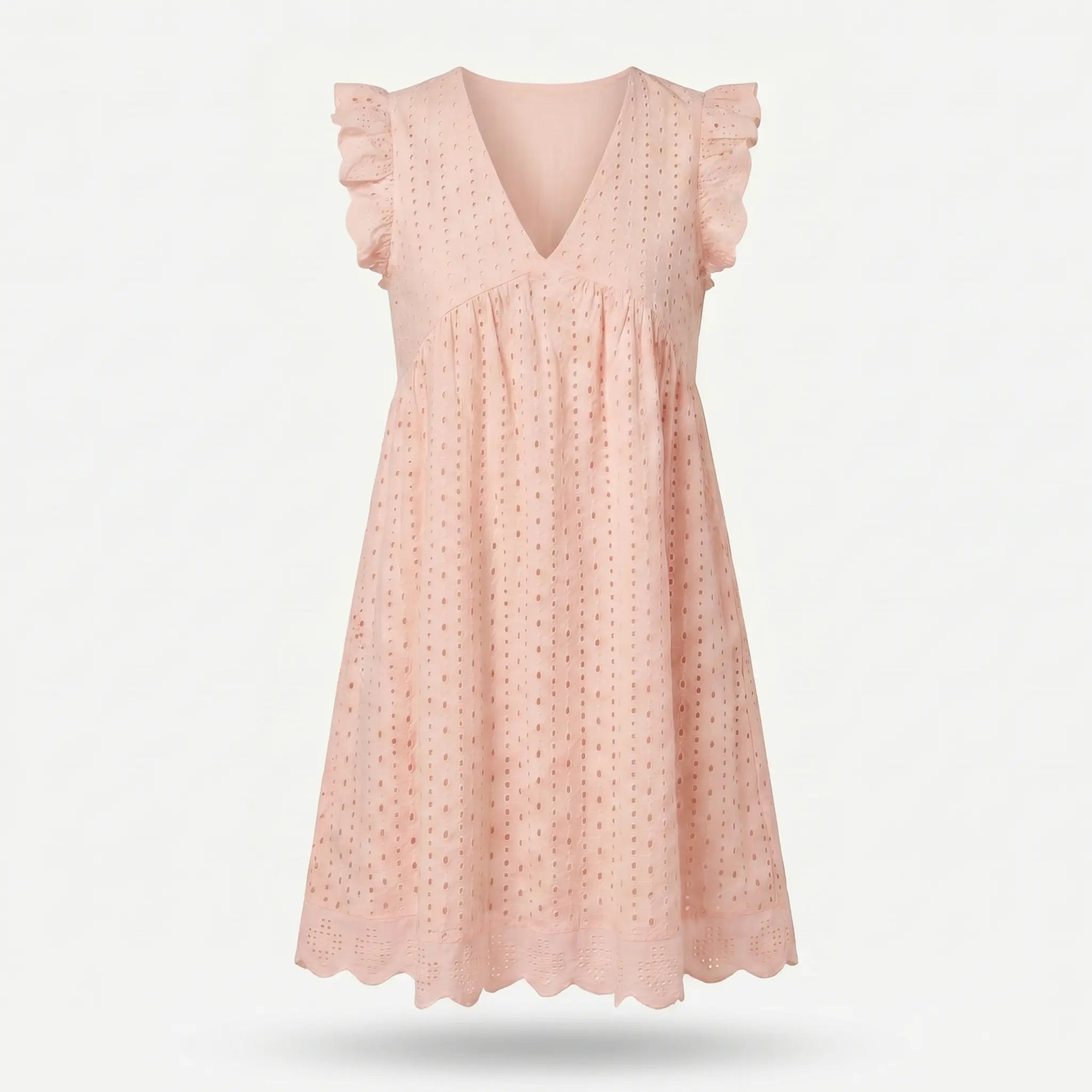 Cotton Eyelet Mini Dress with Scalloped Hem for Women TARHUS SS - Womens - Mini Dress