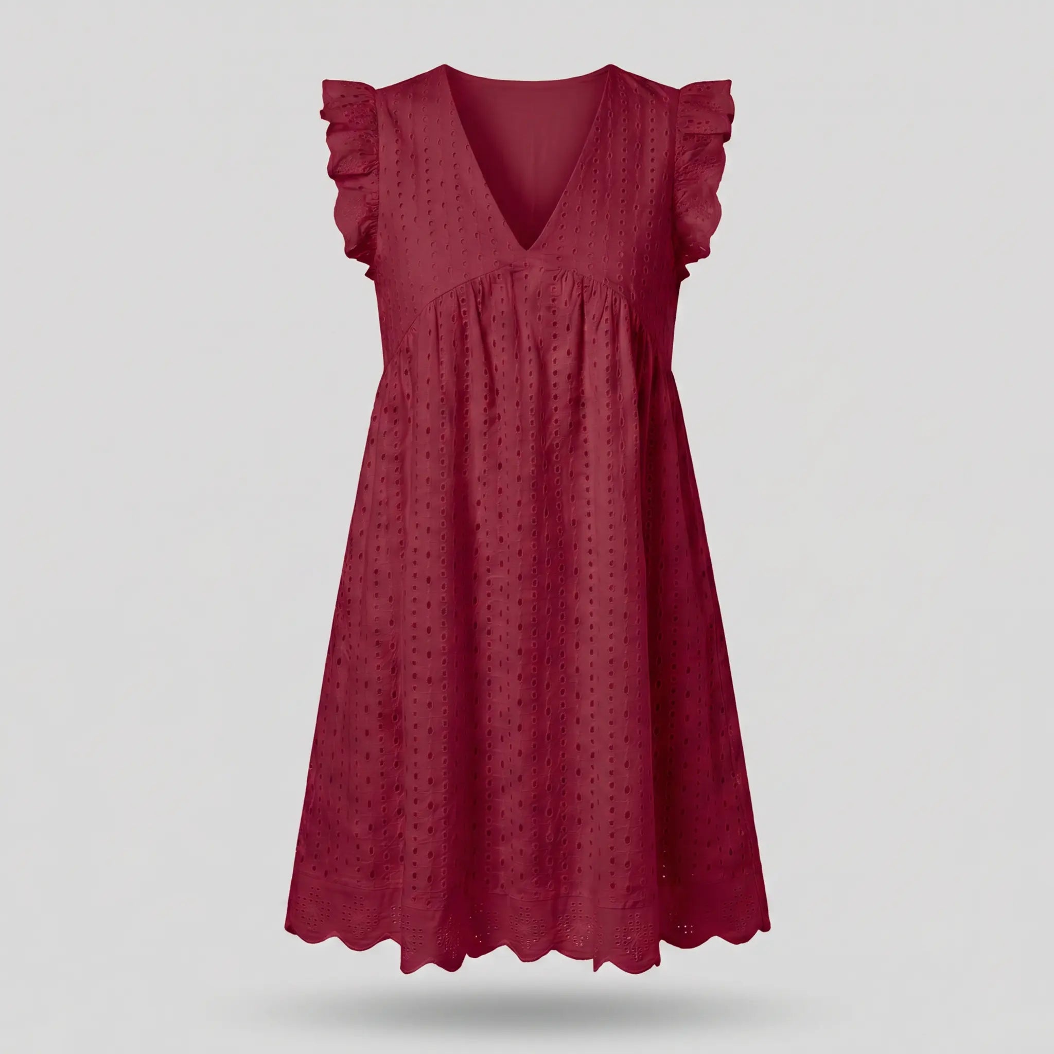 Cotton Eyelet Mini Dress with Scalloped Hem for Women TARHUS SS - Womens - Mini Dress